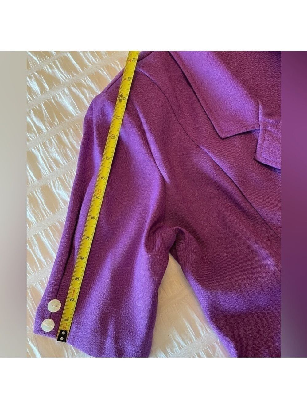 V.I.PETITES Vintage Double Breasted Purple Midi Dress Retro 80's 90's Canada - Picture 14 of 16